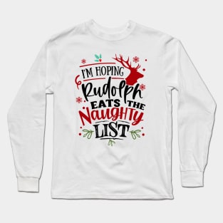 Funny Naughty List Christmas Graphic Xmas Long Sleeve T-Shirt